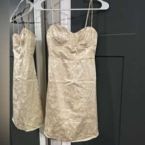 Princess polly gold flower dress size 2